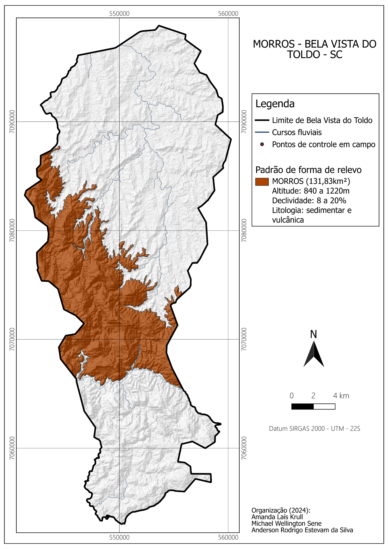 Localização do relevo tipo Morros
